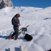 Pieter at the sign showing the way to the top of the cable car - 