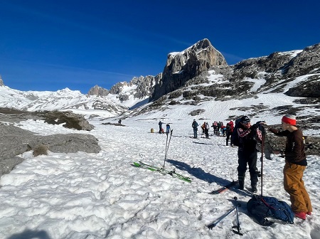 At the top of the cable car