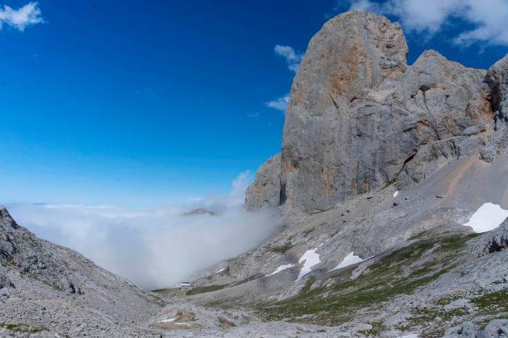 The impressive west face of Picu Urriellu (aka Naranjo de Bulnes)