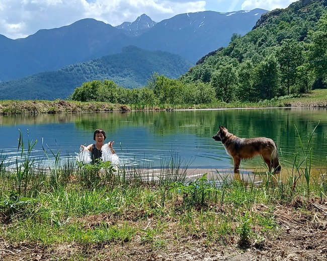 Enjoying a swim